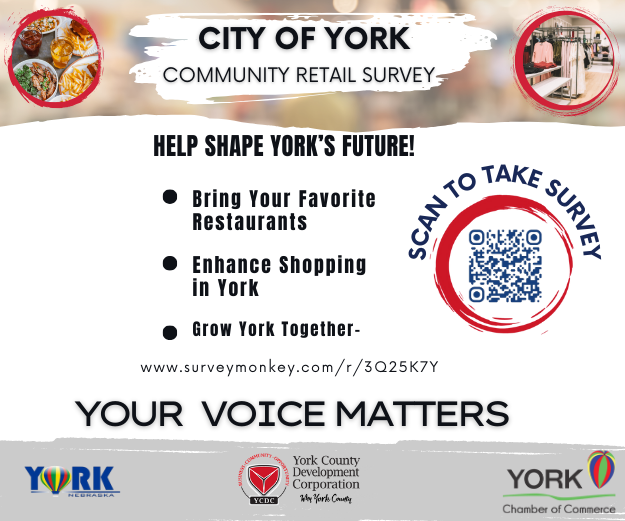 Help Shape York's Future flyer with survey QR code